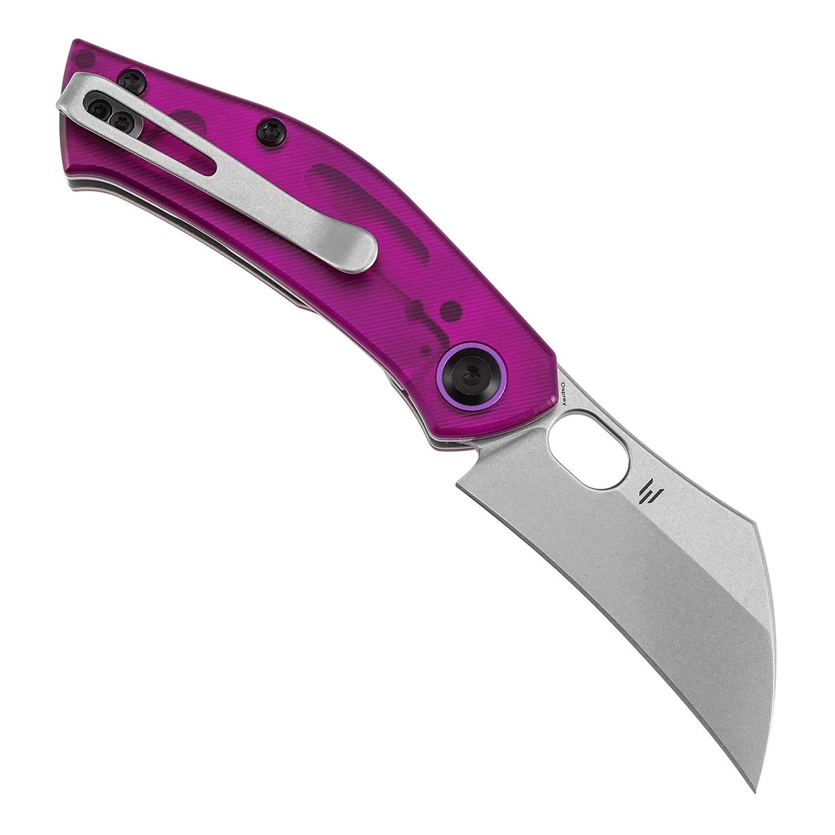 Tenable Osprey B2087A1 Stonewashed Nitro-V Blade Purple PC Handle Liner Lock Folding Knife