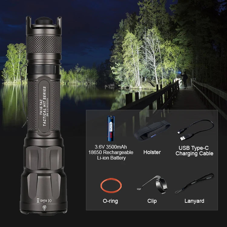 Jetbeam TH16 Tactical Flashlight 2000 Lumens High Output LED Duty Torch