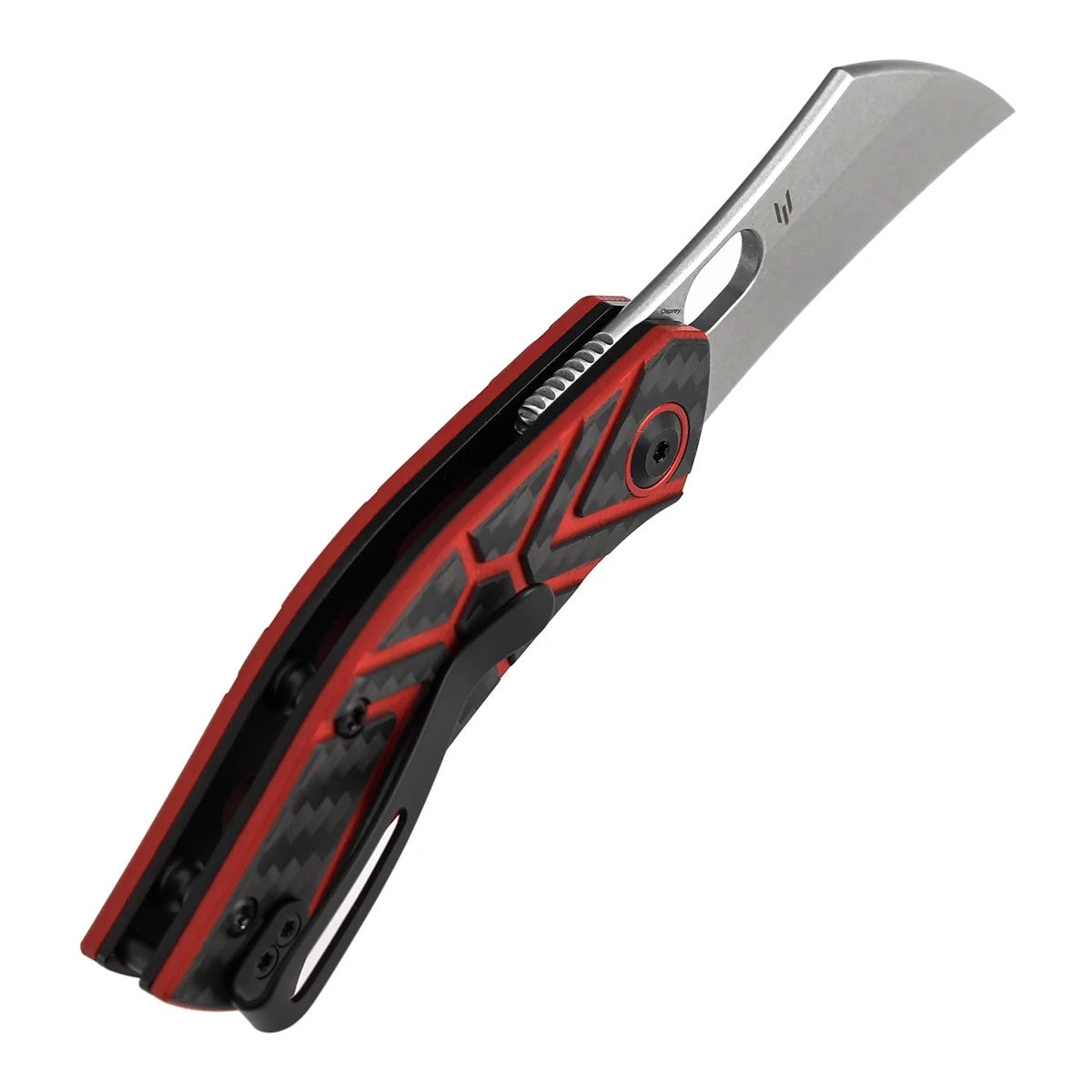 Tenable Osprey B2087A3 Stonewashed Nitro-V Blade Twill Carbon Fiber & Red G10 Handle Liner Lock Folding Knife