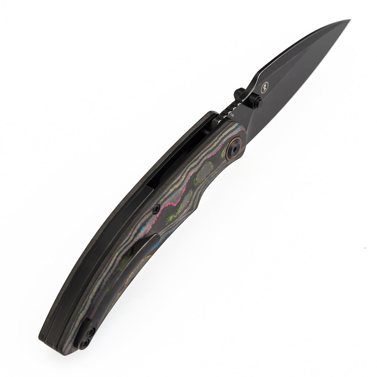 Kansept Falk K1142A2 Elmax Blade 80S Camo Carbon Fiber Handle Liner Lock Folding Knife