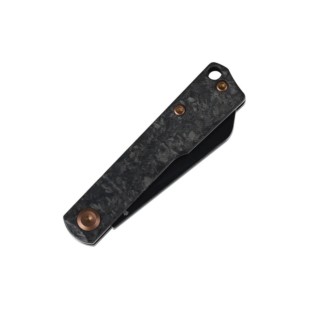 Tenable Riflestock B2131S2 Blackwash Nitro-V Blade Shred Carbon Fiber Handle Lock Back Folding knife