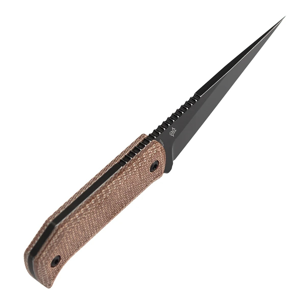 Tenable ToothPik G020A2 Blackwash 14C28N Blade Brown Micarta Handle Fixed Blade Knife
