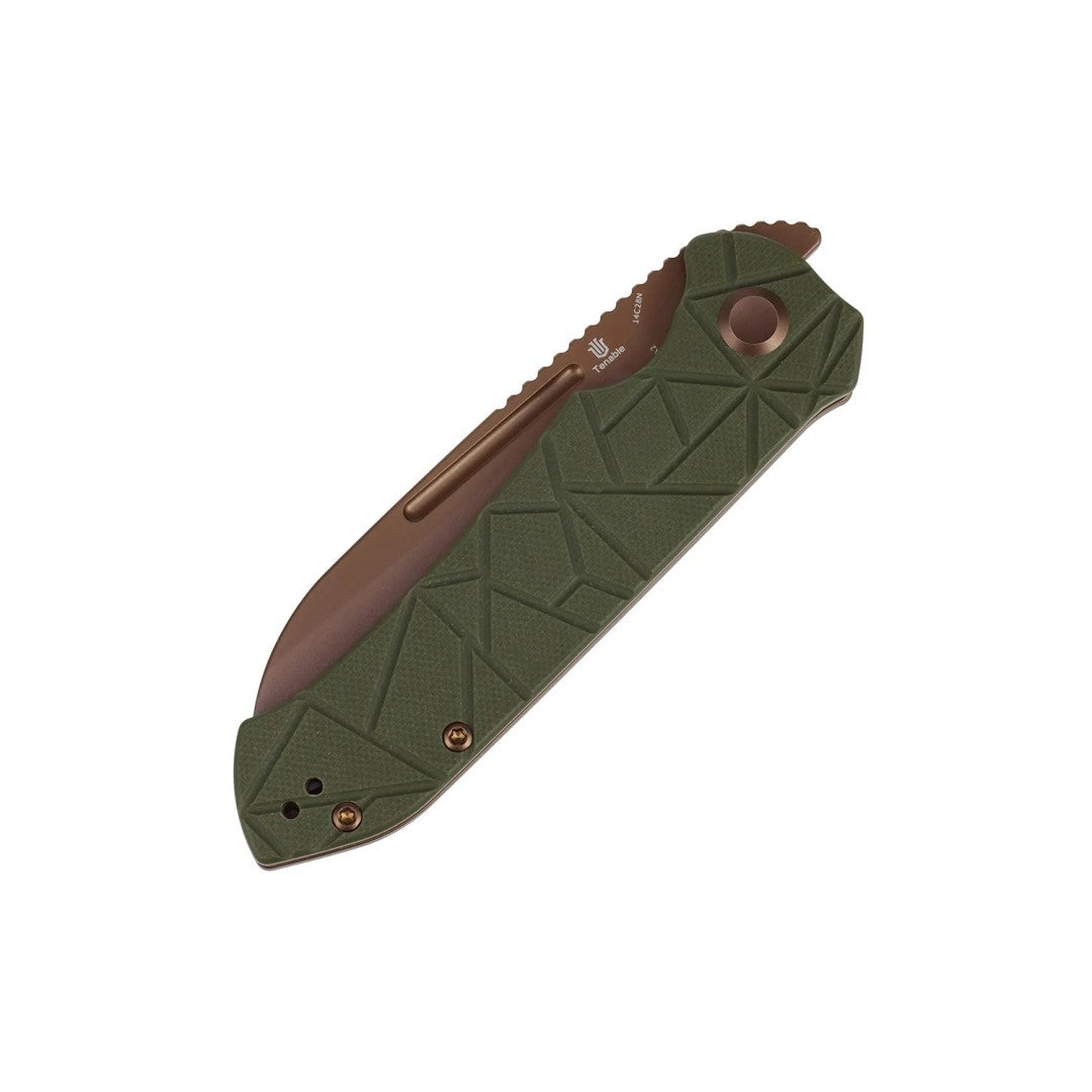 Tenable Rango B1120A2 Rose Gold 14C28N Blade Olive Green G10 Handle Liner Lock Folding knife