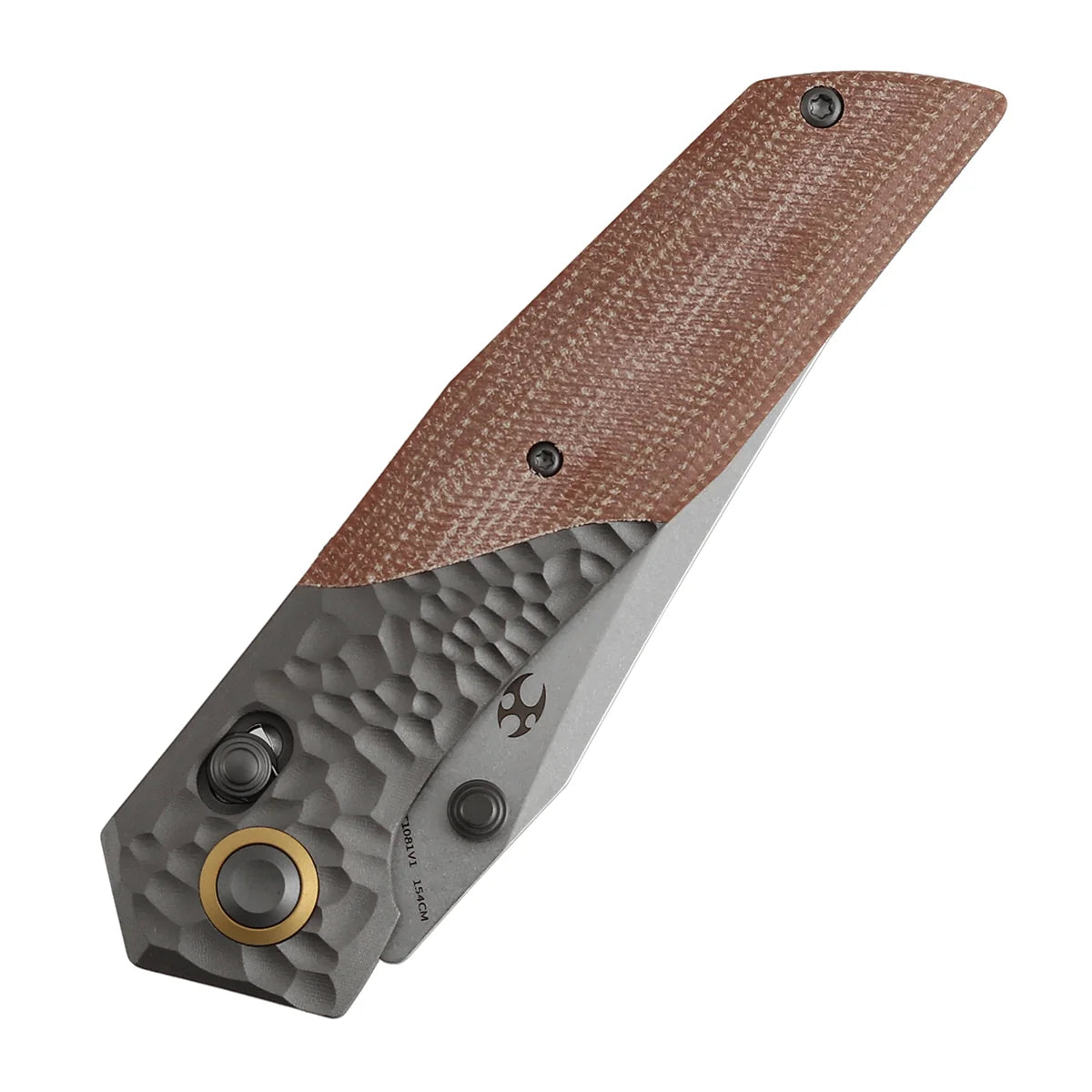 Kansept Deadite T1081V1 154CM Blade Aluminum with Micarta Handle Crossbar Lock Folding Knife
