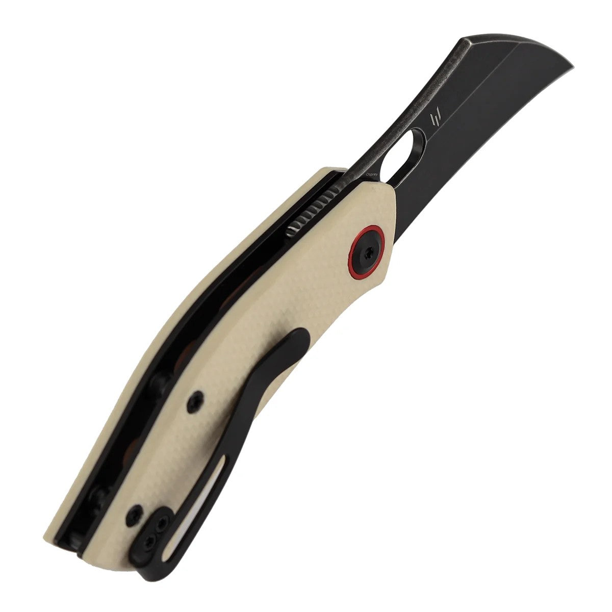 Tenable Osprey B2087A2 Blackwash Nitro-V Blade Ivory White G10 Handle Liner Lock Folding Knife