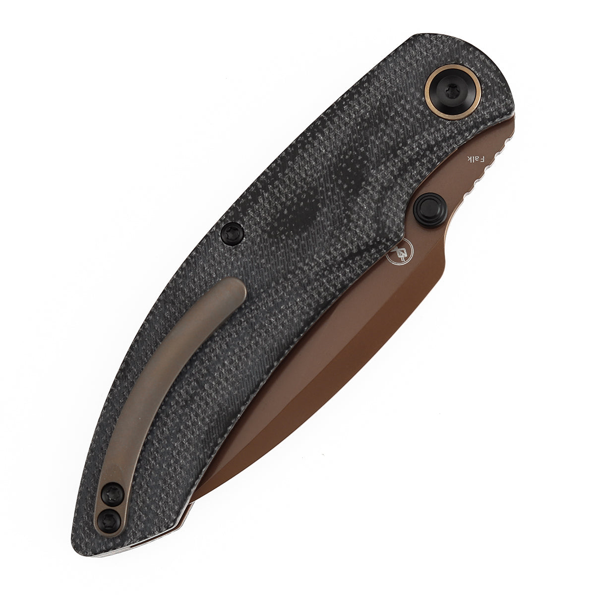 Kansept Falk K1142A3 Elmax Blade Black Micarta Handle Liner Lock Folding Knife