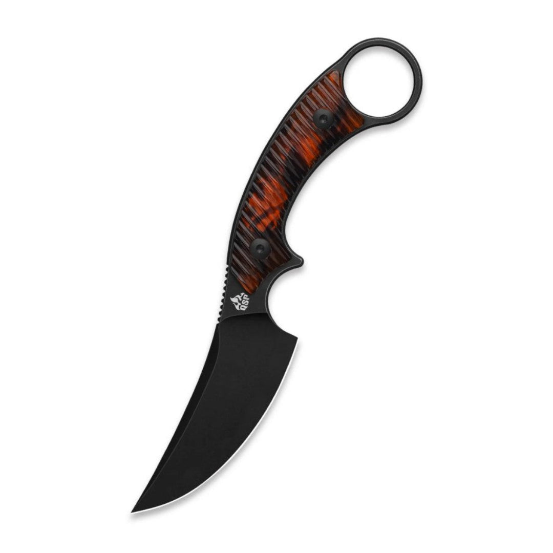 QSP Baby Viper QS178-C2 10Cr15MoV Blade Tortoise Resin Handle Fixed Blade Knife