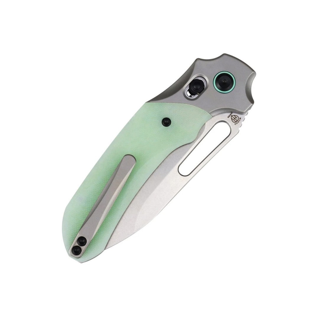 Kansept Quasar T1099V5 154CM Blade Glow-in-the-Dark Green G10 Handle Crossbar Lock Folding Knife