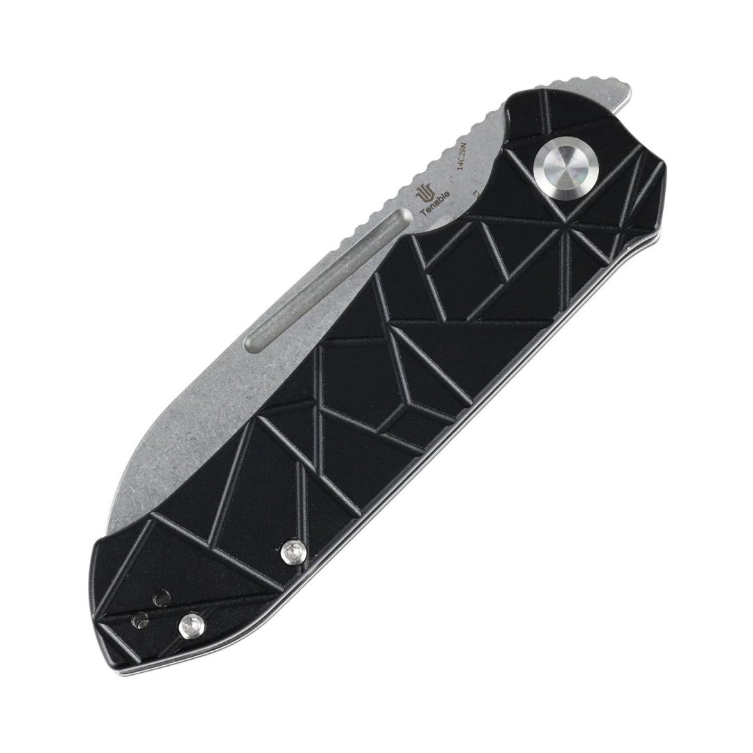 Tenable Rango B1120A3 Stonewashed 14C28N Blade Black Aluminum Handle Liner Lock Folding knife