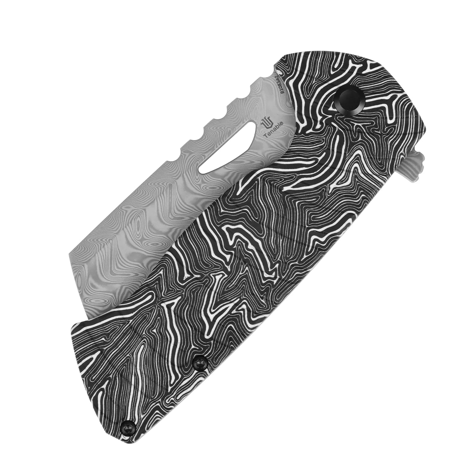 Tenable Leviathan B1083A2 Damascus Blade G-mascus Handle Liner Lock Folding Knife