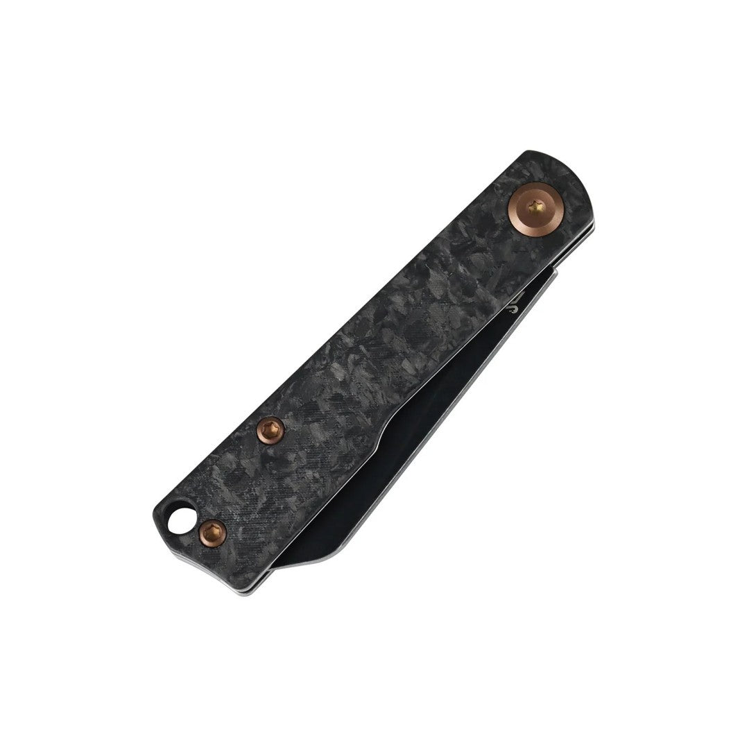 Tenable Riflestock B2131S2 Blackwash Nitro-V Blade Shred Carbon Fiber Handle Lock Back Folding knife