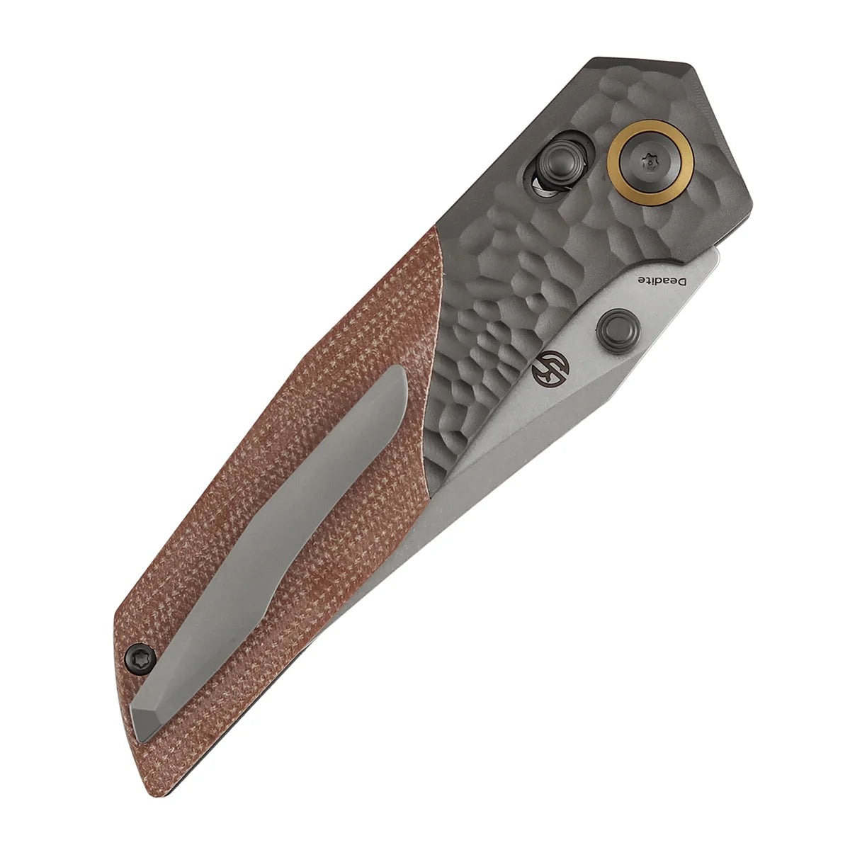 Kansept Deadite T1081V1 154CM Blade Aluminum with Micarta Handle Crossbar Lock Folding Knife