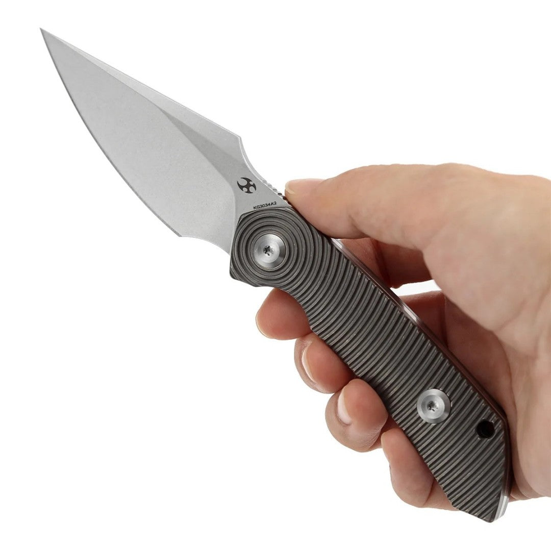 Kansept Fenrir KG3034A2 CPM-S35VN Blade Gray Anodized Titanium Handle Fixed Blade Knife