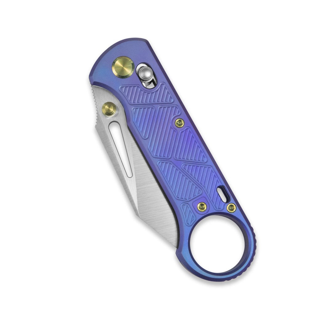 GEO Knife Aska GEO2511D M390 Blade Titanium Handle Crossbar Lock Folding Knife