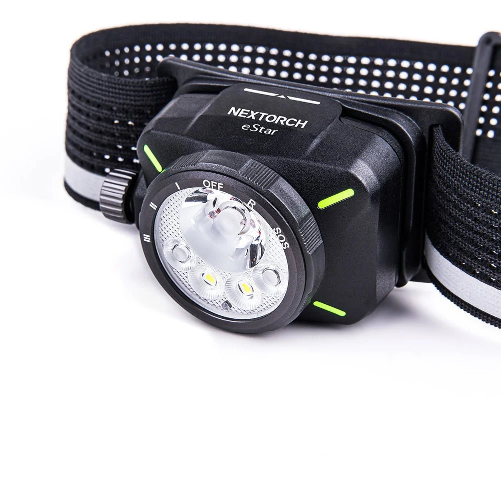 Nextorch eStar-Black 1300 Lumen Ultra-Bright Headlamp | Dual-Light