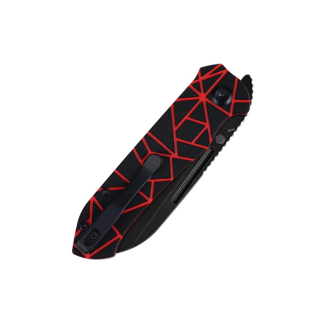 Tenable Rango B1120A1 Blackwash 14C28N Blade Black & Red G10 Handle Liner Lock Folding knife