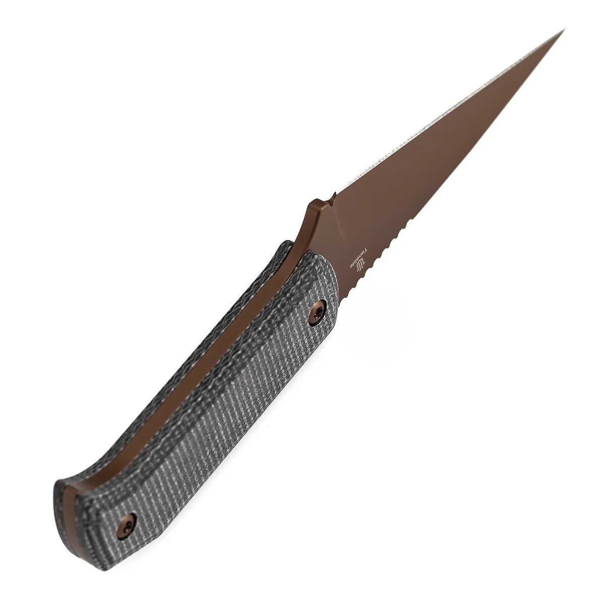 Tenable ToothPik G020A3 Rose Gold 14C28N Blade Black Micarta Handle Fixed Blade Knife