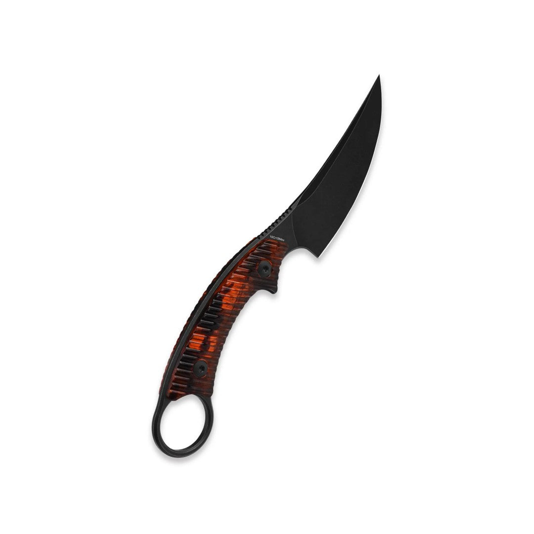 QSP Baby Viper QS178-C2 10Cr15MoV Blade Tortoise Resin Handle Fixed Blade Knife