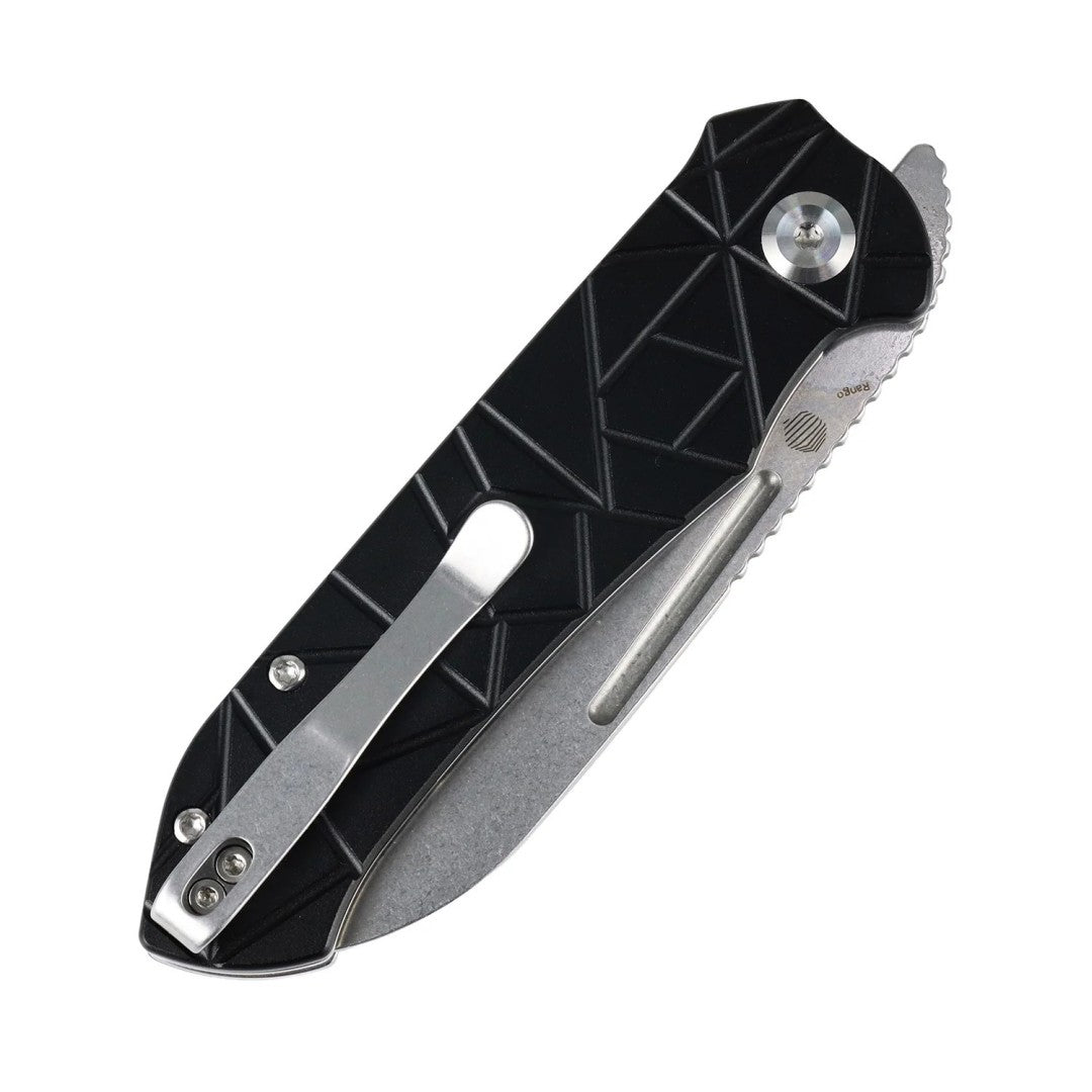Tenable Rango B1120A3 Stonewashed 14C28N Blade Black Aluminum Handle Liner Lock Folding knife