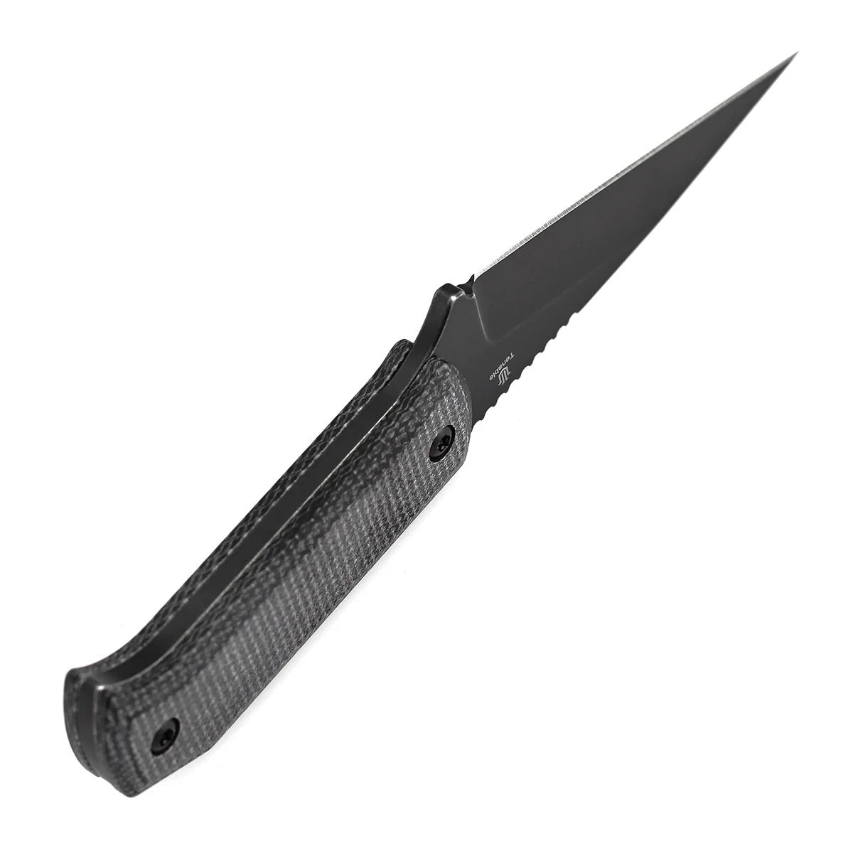 Tenable ToothPik G020A4 Blackwash 14C28N Blade Black Micarta Handle Fixed Blade Knife