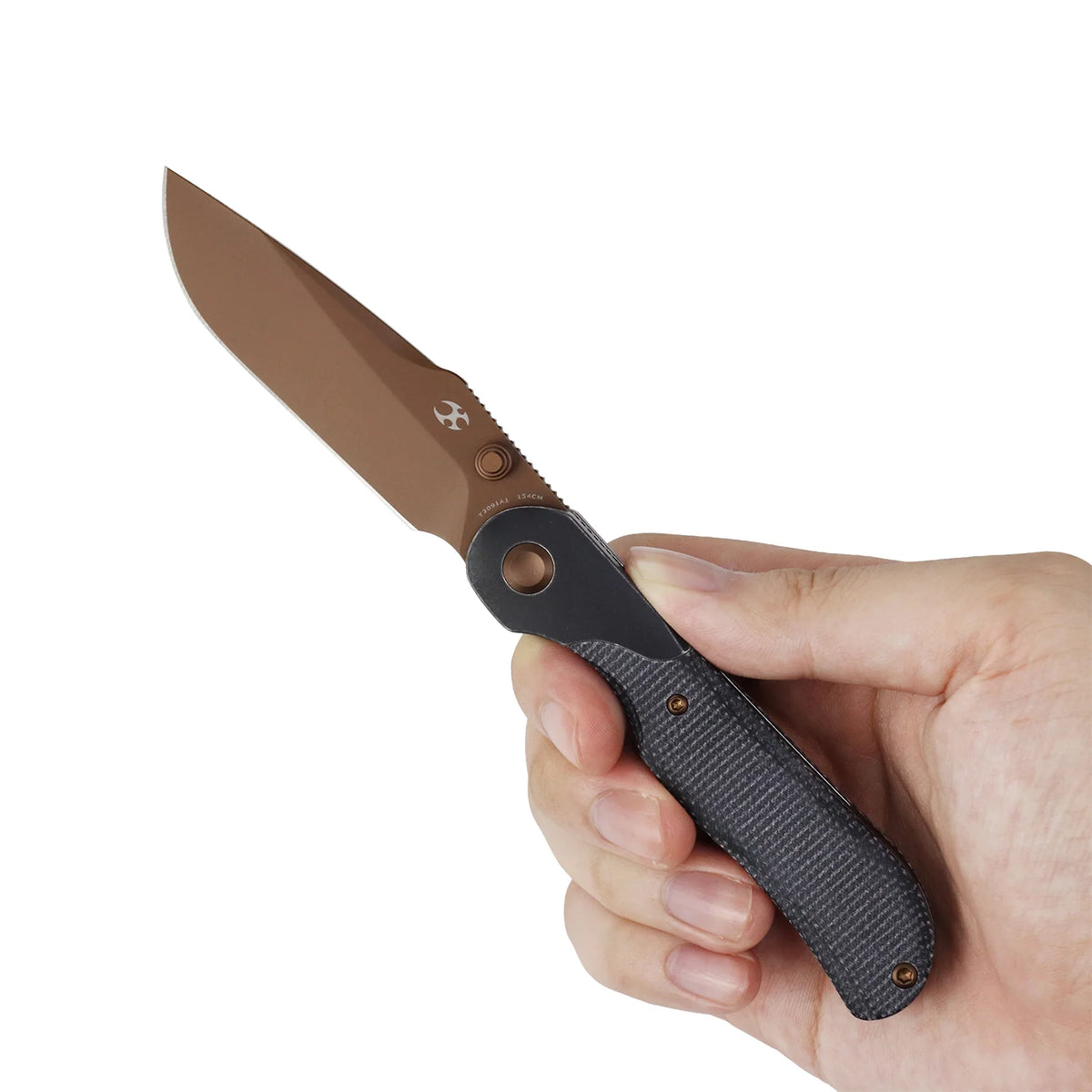 Kansept Lichen T2091A1 154CM Blade Black Micarta Handle Bolster Lock Folding Knife
