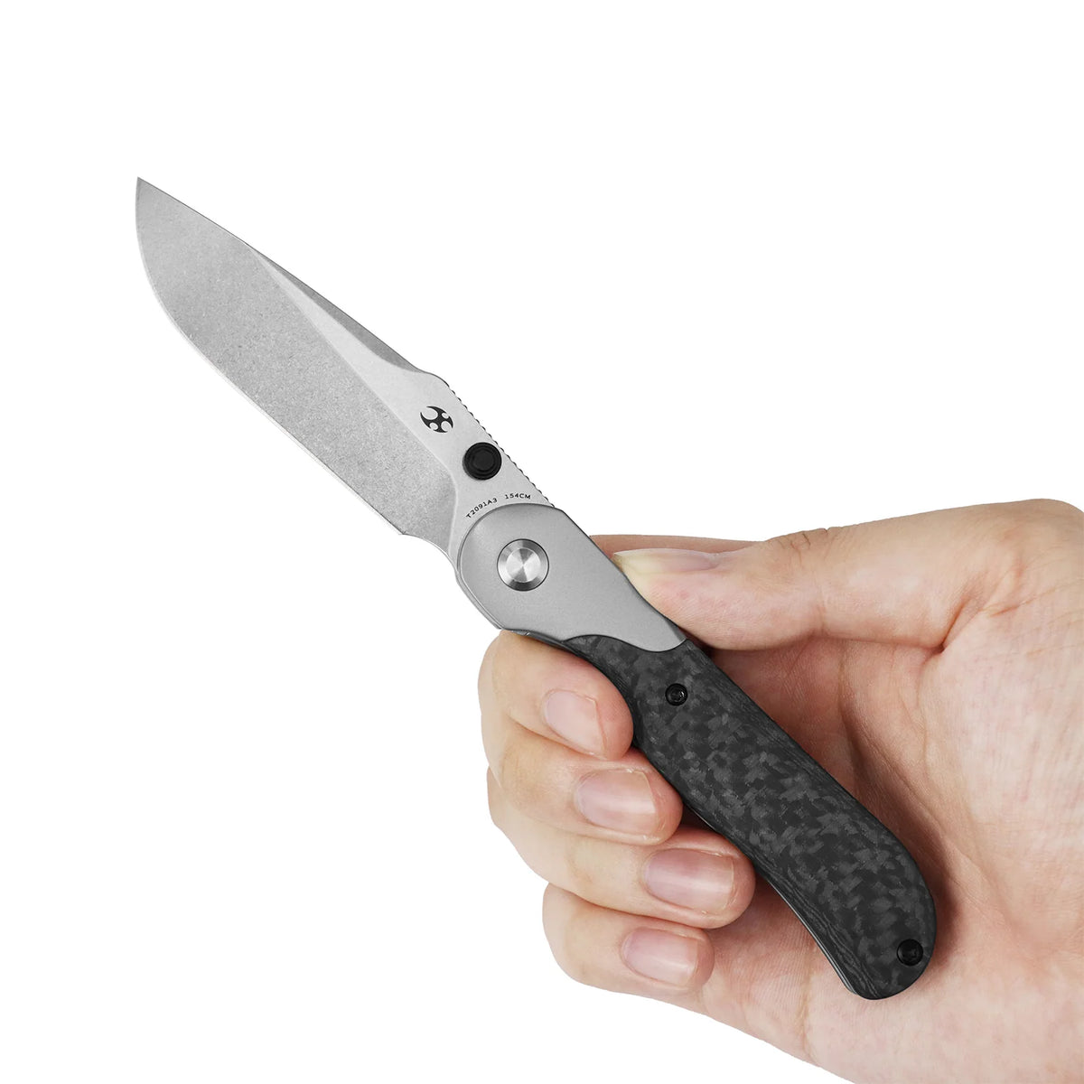 Kansept Lichen T2091A3 154CM Blade Cabrbon Fiber Handle Bolster Lock Folding Knife
