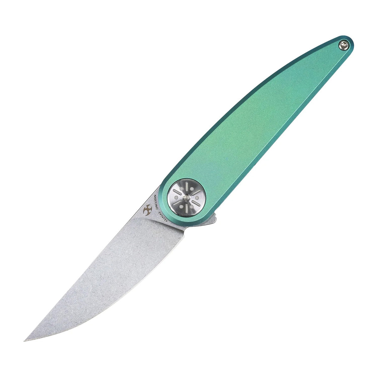 Kansept Symétrix K2141A2 CPM-S35VN Blade Green Anodized Titanium Handle Frame Lock Folding Knife