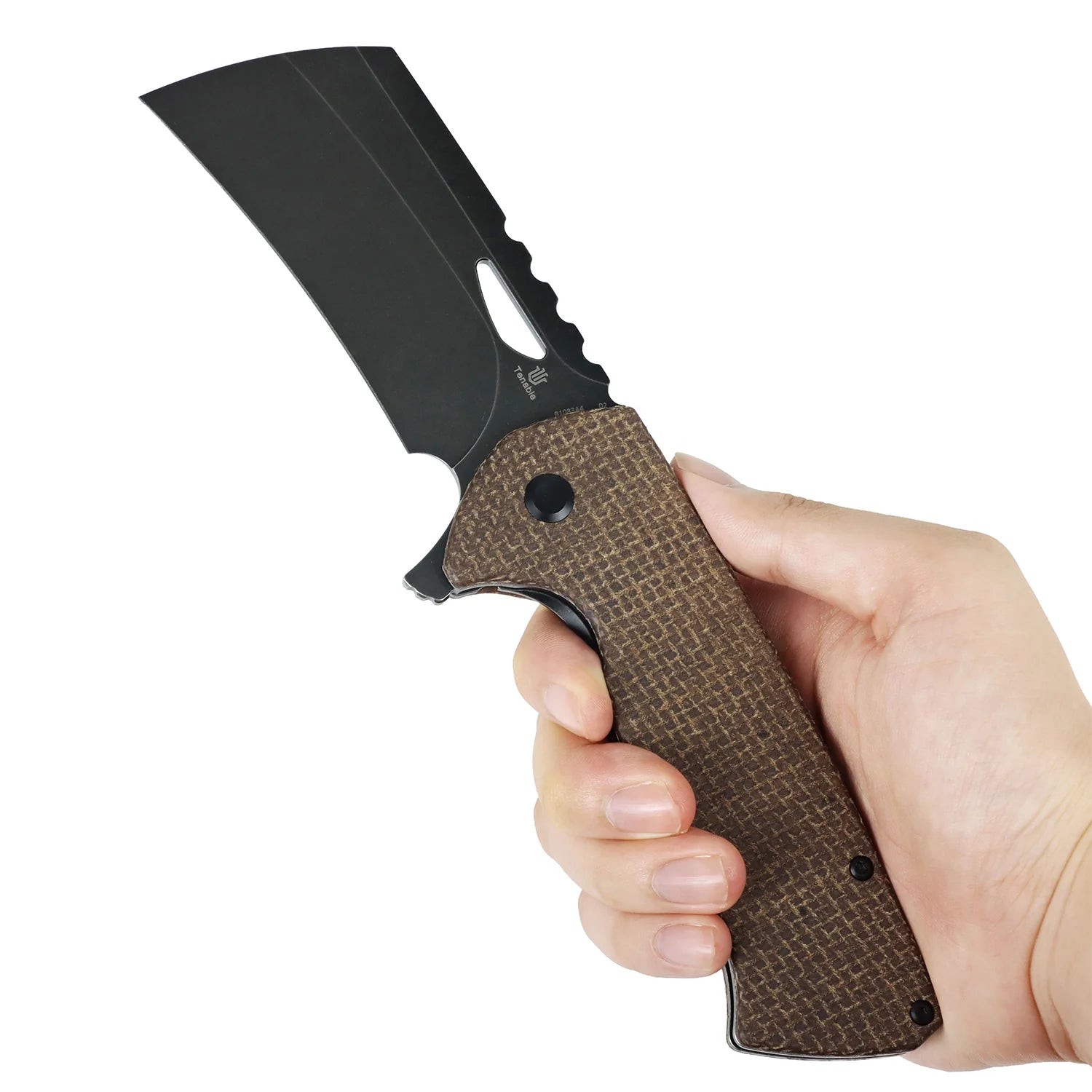 Tenable Leviathan B1083A4 D2 Blade Micarta Handle Liner Lock Folding Knife