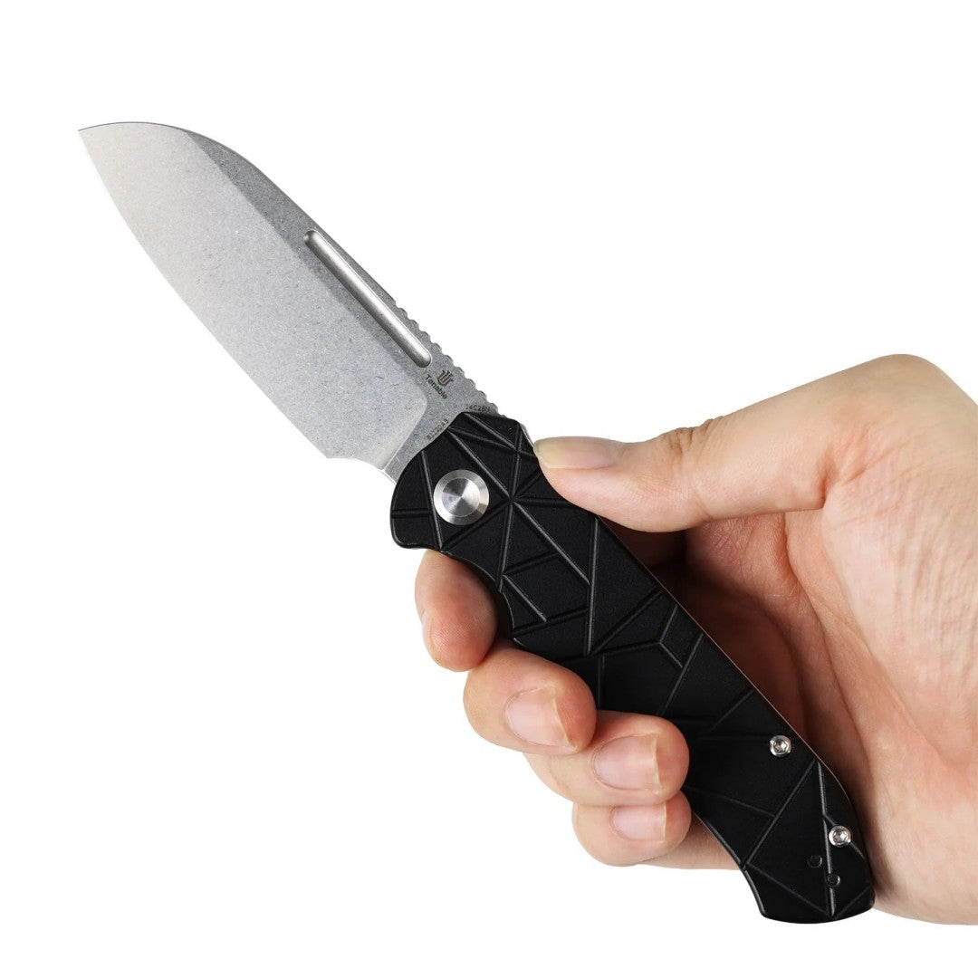 Tenable Rango B1120A3 Stonewashed 14C28N Blade Black Aluminum Handle Liner Lock Folding knife