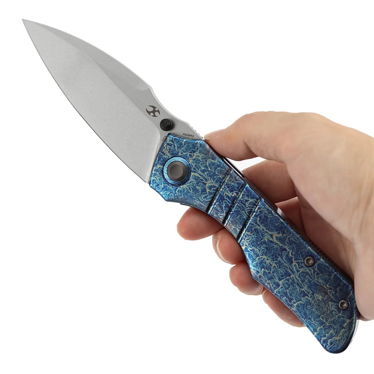 Kansept Mini Lanza K1116A3 CPM-20CV Blade Titanium Handle Nested Liner Lock Folding Knife