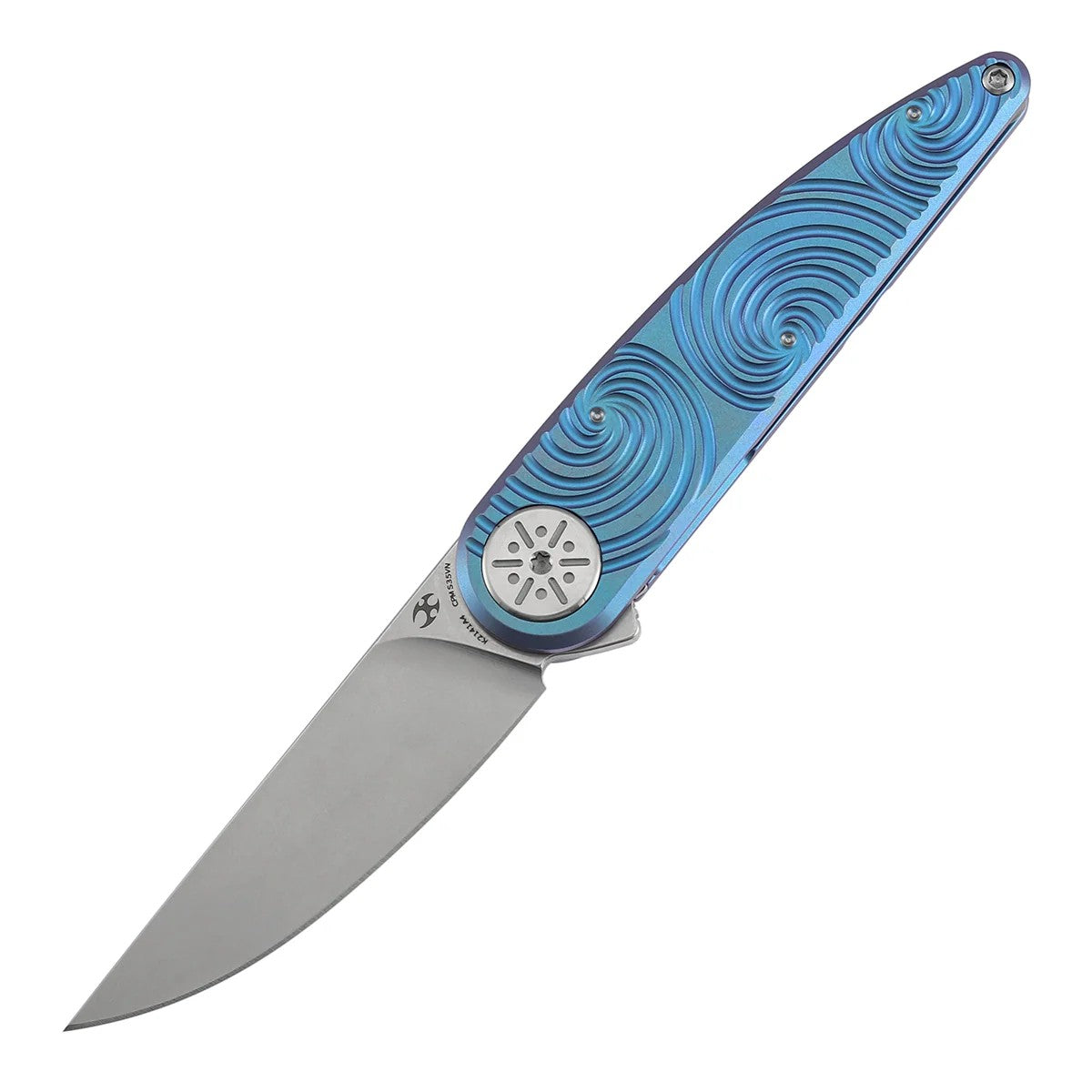 Kansept Symétrix K2141A4 CPM-S35VN Blade Blue-Purple Anodized Titanium Handle Frame Lock Folding Knife