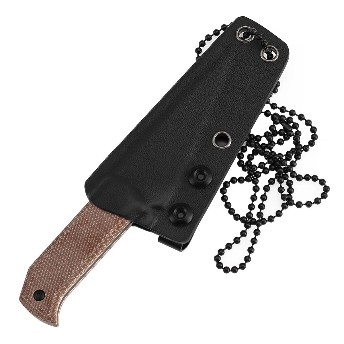 Tenable ToothPik G020A2 Blackwash 14C28N Blade Brown Micarta Handle Fixed Blade Knife