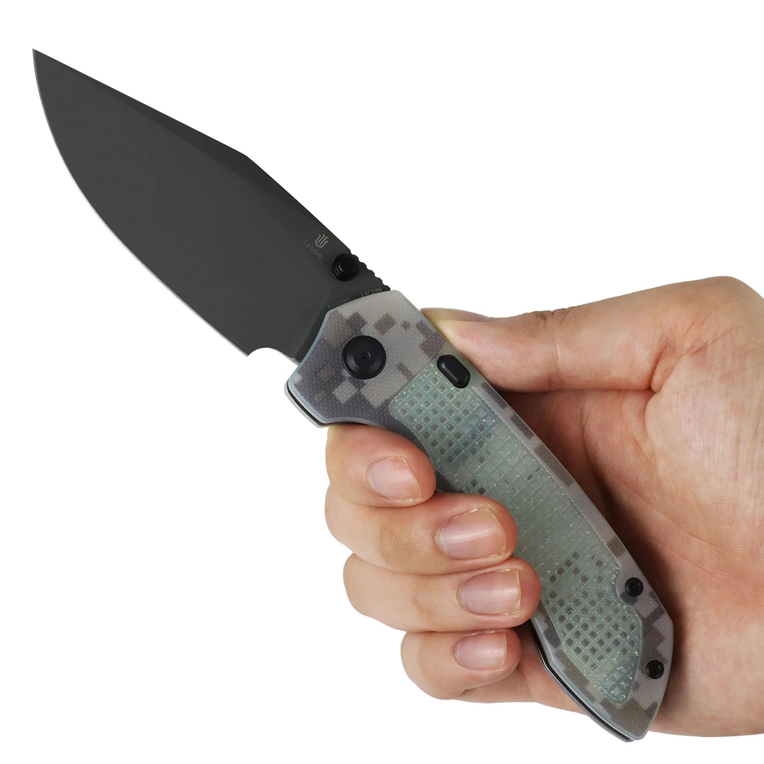 Tenable Entity B1036H4 14C28N Blade G10 Handle Top Liner Lock Folding Knife