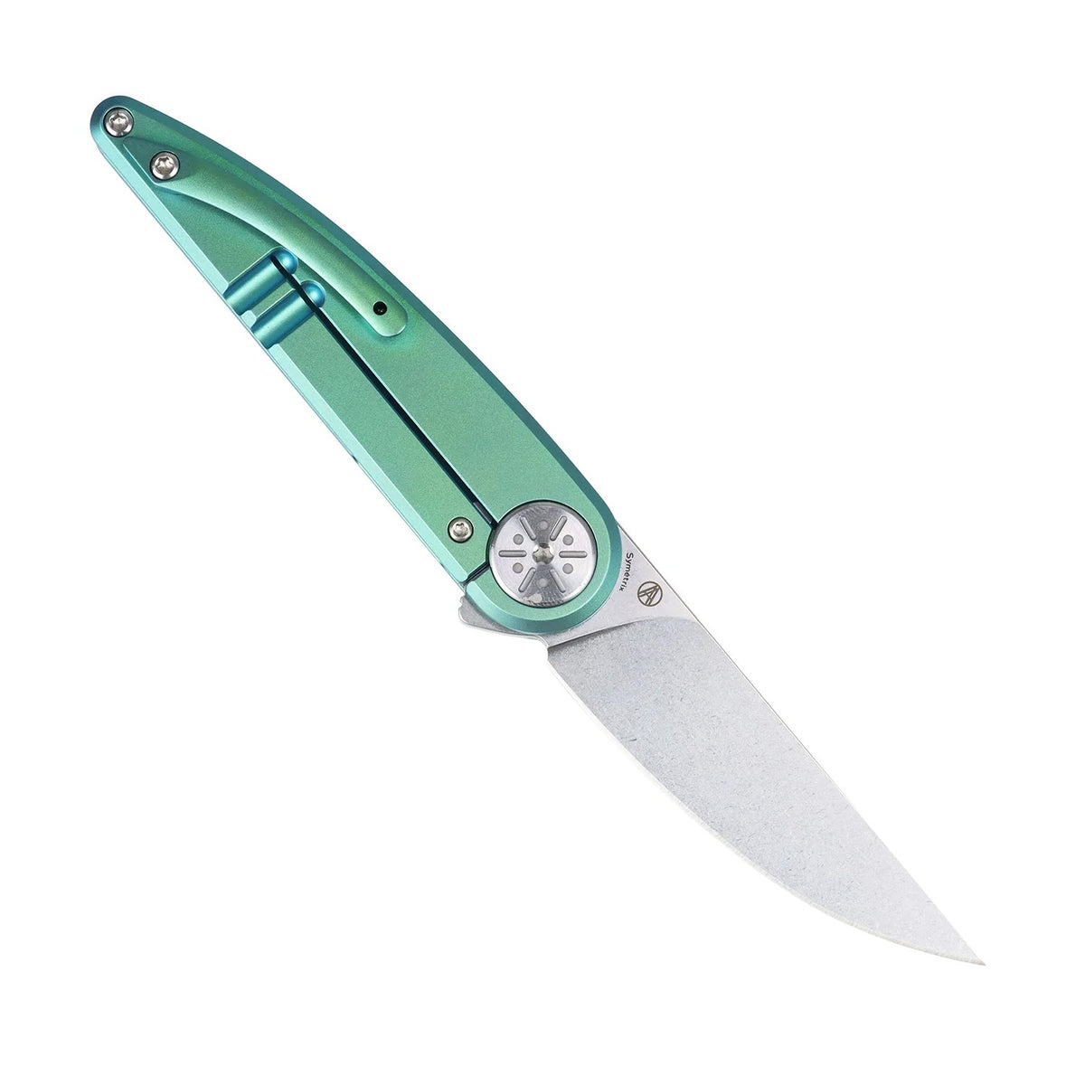 Kansept Symétrix K2141A2 CPM-S35VN Blade Green Anodized Titanium Handle Frame Lock Folding Knife