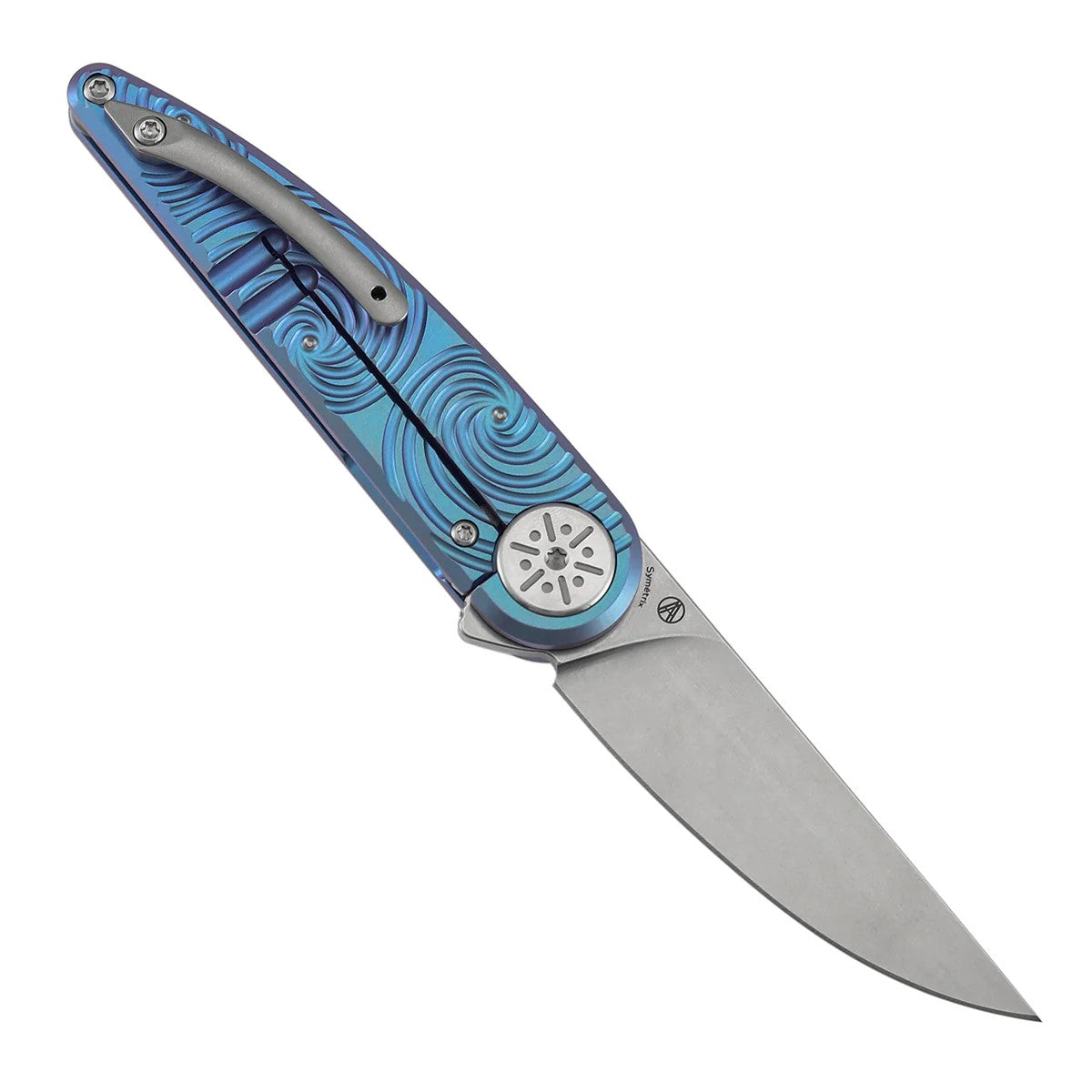 Kansept Symétrix K2141A4 CPM-S35VN Blade Blue-Purple Anodized Titanium Handle Frame Lock Folding Knife