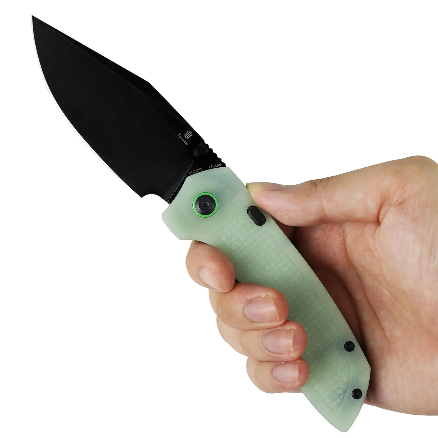Tenable Entity B1036H2 14C28N Blade G10 Handle Top Liner Lock Folding Knife