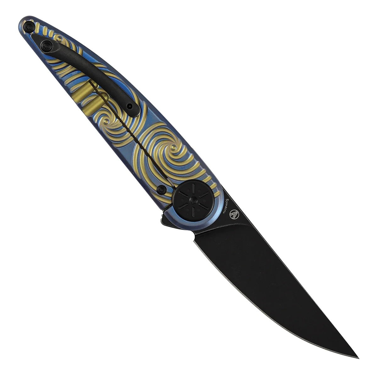 Kansept Symétrix K2141A3 CPM-S35VN Blade Blue Anodized Titanium Handle Frame Lock Folding Knife