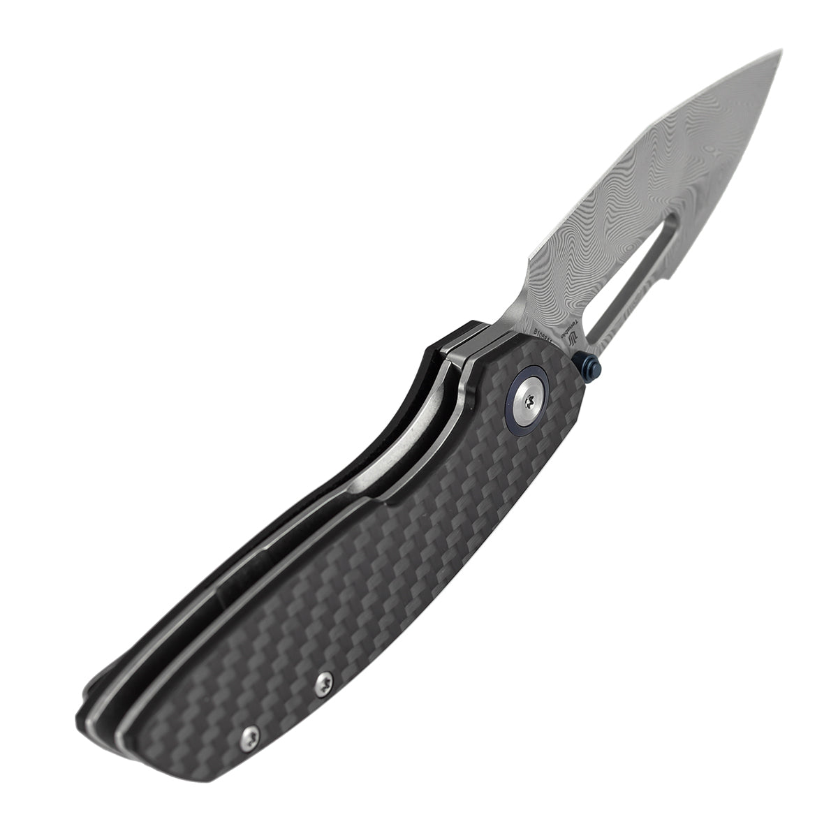Tenable Link B1068A1 Damascus Blade Twill Carbon Fiber & G10 Handle Liner Lock Folding Knife