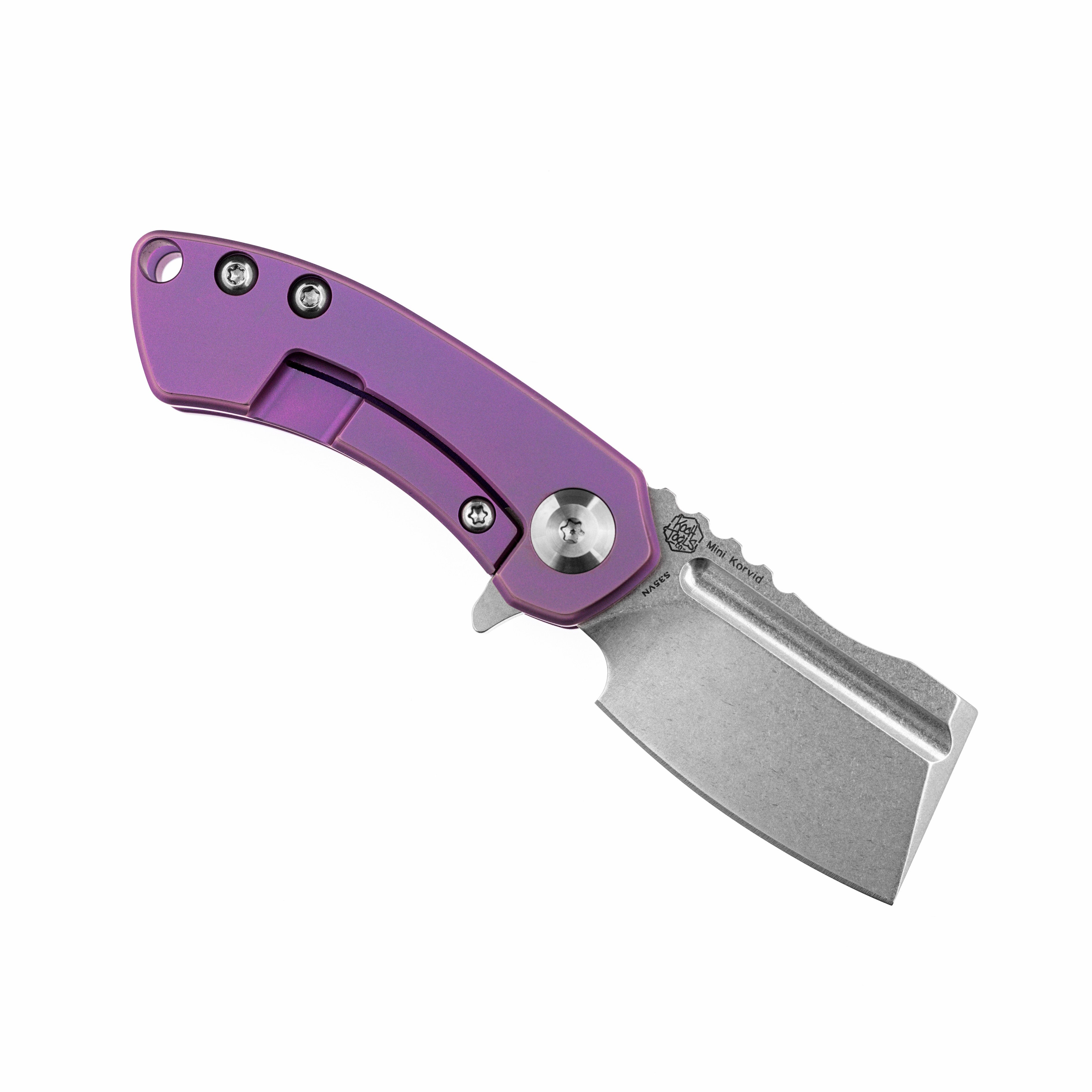 Kansept Knives Mini Korvid K3030A4 S35VN Blade Purple Titanium Handle Frame Lock