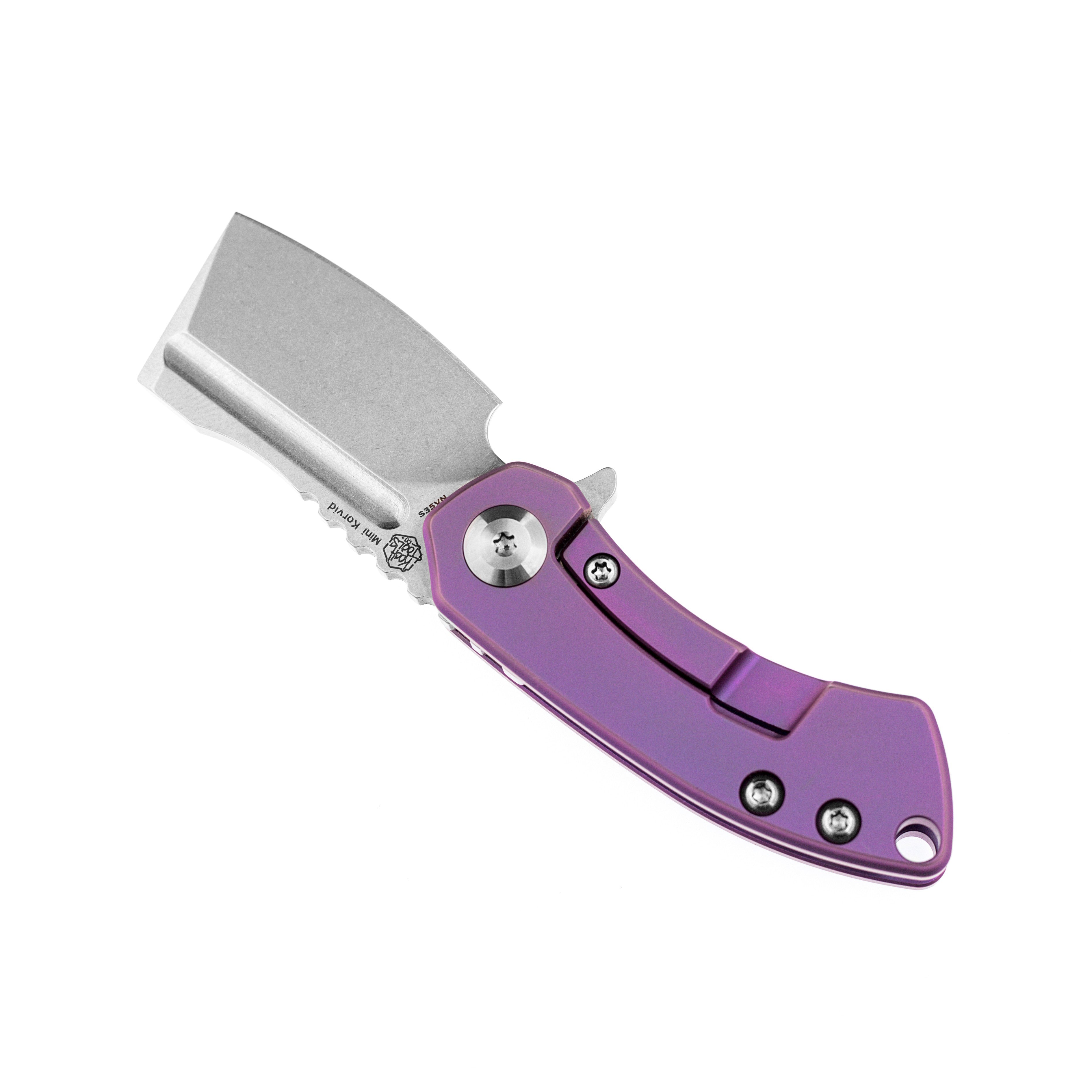 Kansept 刀具 Mini Korvid K3030A4 S35VN 刀片紫色钛手柄框架锁