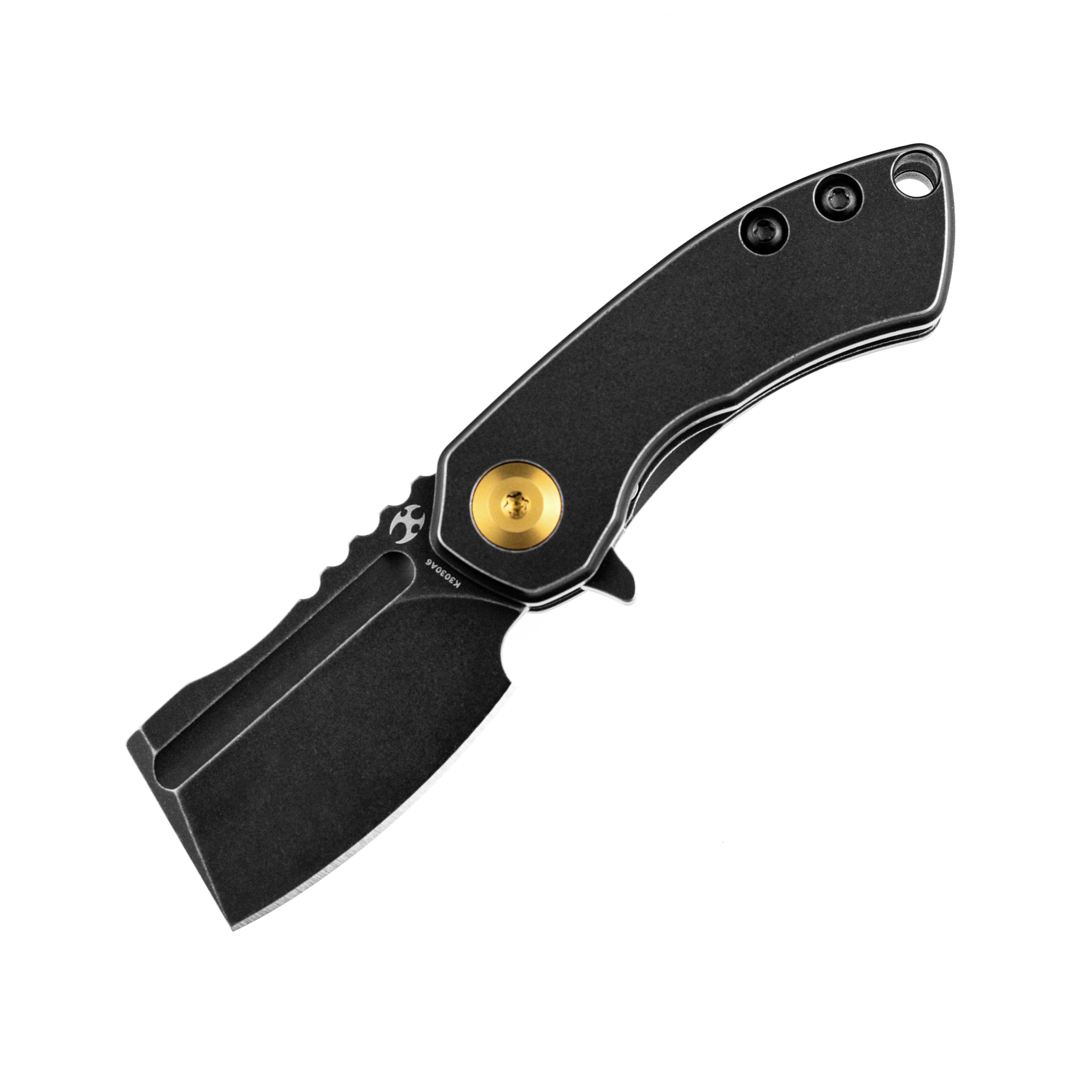 Kansept Knives Mini Korvid K3030A6 Black S35VN Blade Black Titanium Handle Frame Lock