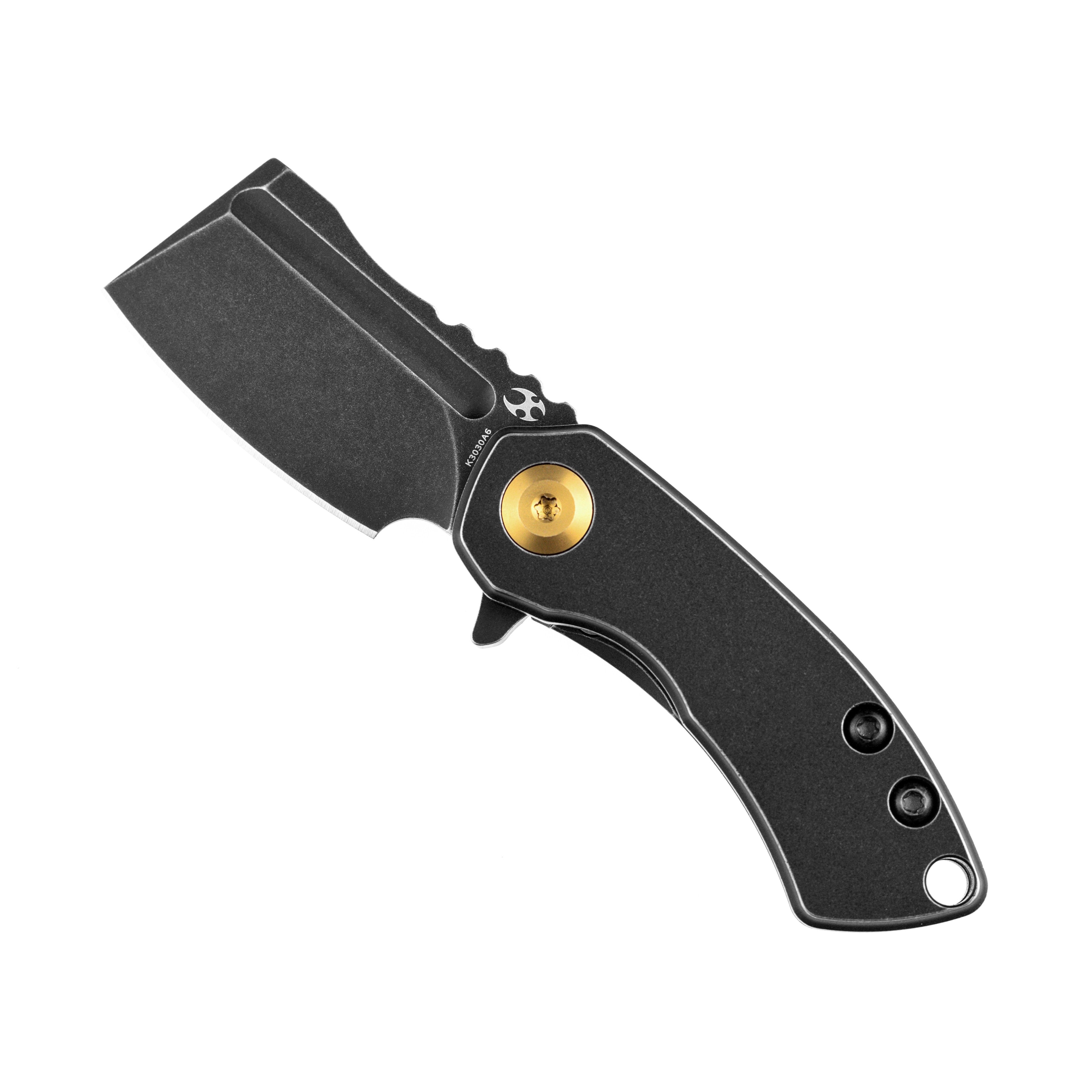 Kansept 刀具 Mini Korvid K3030A6 黑色 S35VN 刀片黑色钛手柄框架锁