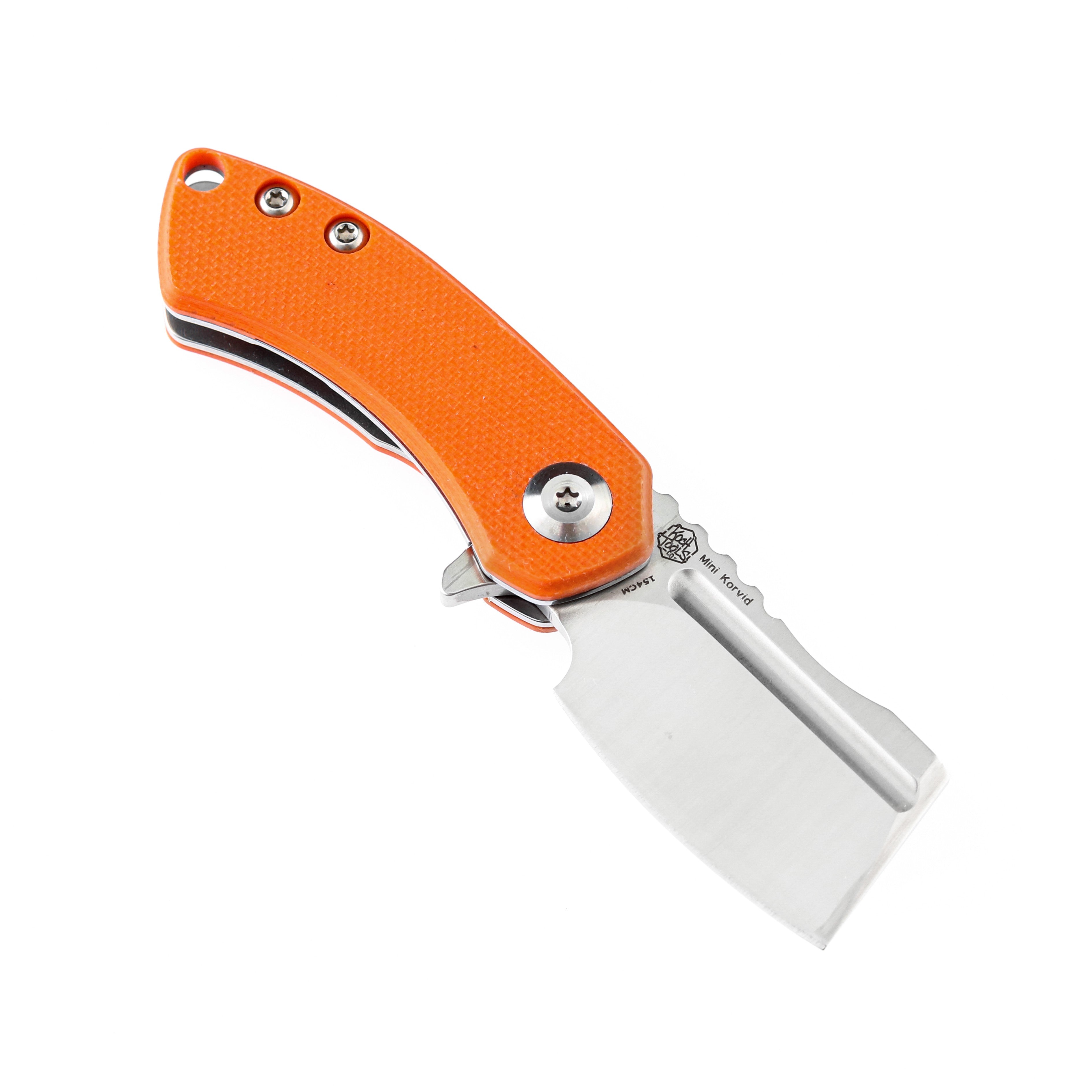 Kansept Knives T3030A6 Mini Korvid 154CM Blade Orange G10 Handle Liner Lock Edc Knives