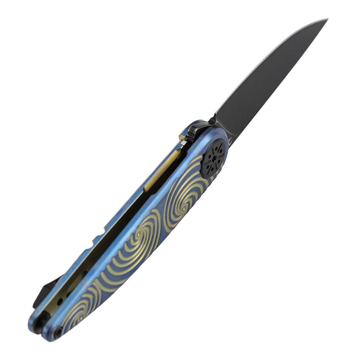 Kansept Symétrix K2141A3 CPM-S35VN Blade Blue Anodized Titanium Handle Frame Lock Folding Knife