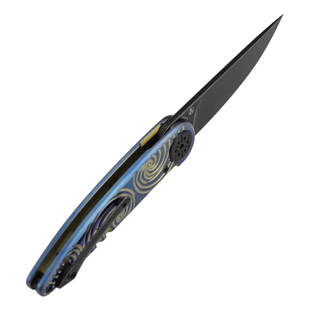 Kansept Symétrix K2141A3 CPM-S35VN Blade Blue Anodized Titanium Handle Frame Lock Folding Knife