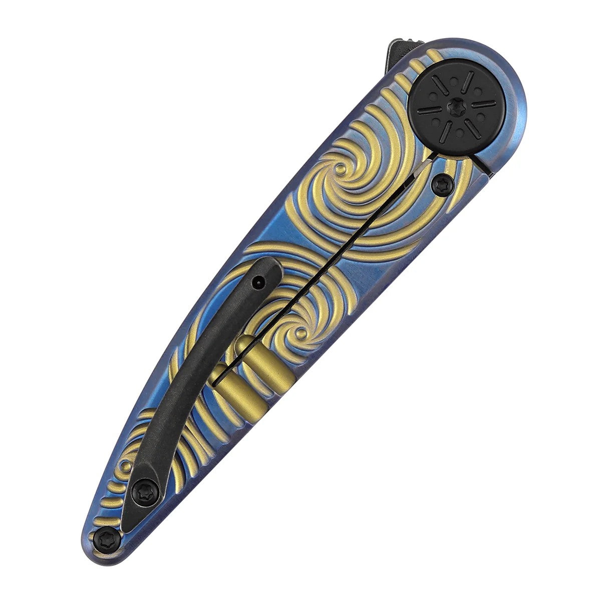 Kansept Symétrix K2141A3 CPM-S35VN Blade Blue Anodized Titanium Handle Frame Lock Folding Knife