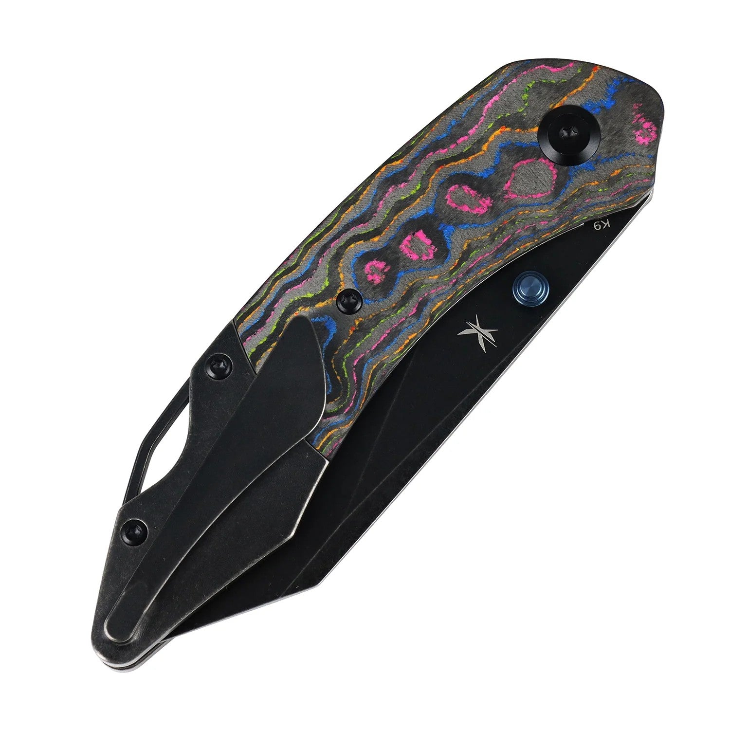 Kansept K9 K1151A3 CPM-S35VN Blade 80S Camo Carbon & Titanium Handle Bolster Liner Lock Folding Knife
