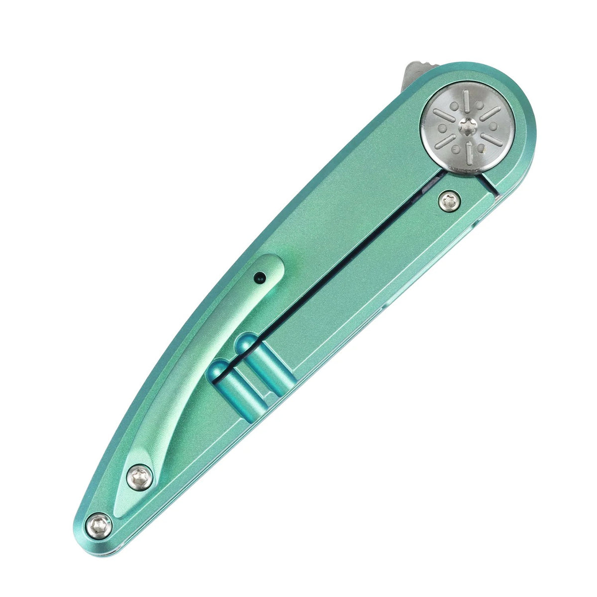 Kansept Symétrix K2141A2 CPM-S35VN Blade Green Anodized Titanium Handle Frame Lock Folding Knife