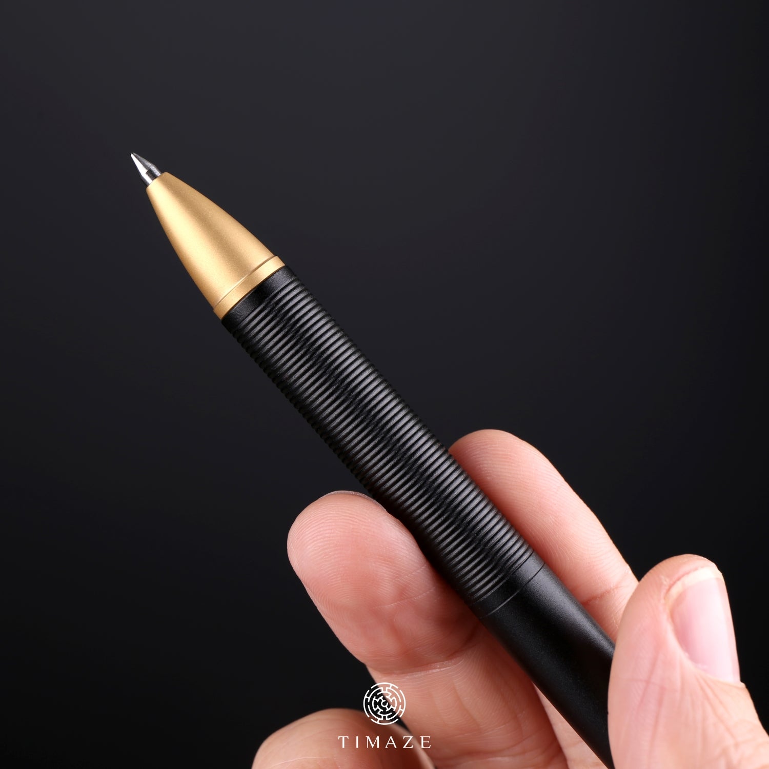 TIMAZE TAS-108-BG Titanium Bolt Pen PVD Black+Gold