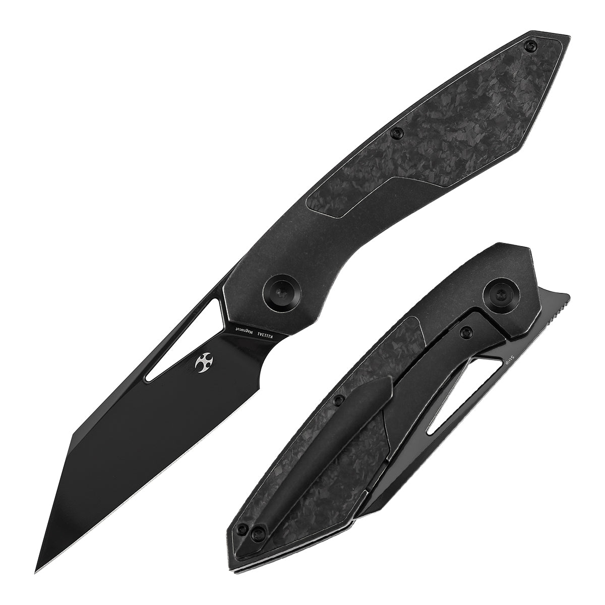 Kansept Strip K1113A1 Mirror DLC Magnacut Blade Carbon Fiber & Blackwash Titanium Hnadle Frame Lock Folding Knife